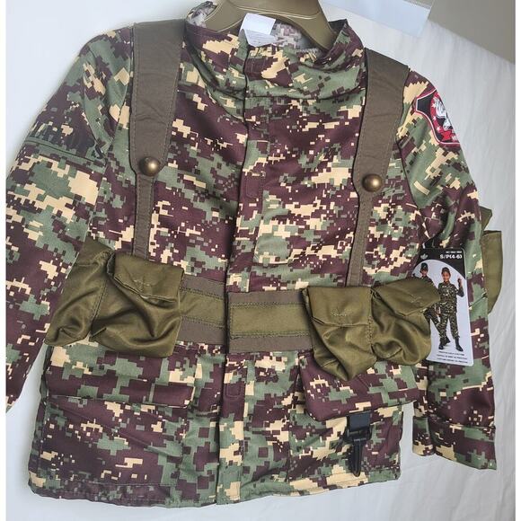 Soldier Uniform Costume Halloween USA Military Green Army Camo BDU Size 4-6 - Picture 3 of 9
